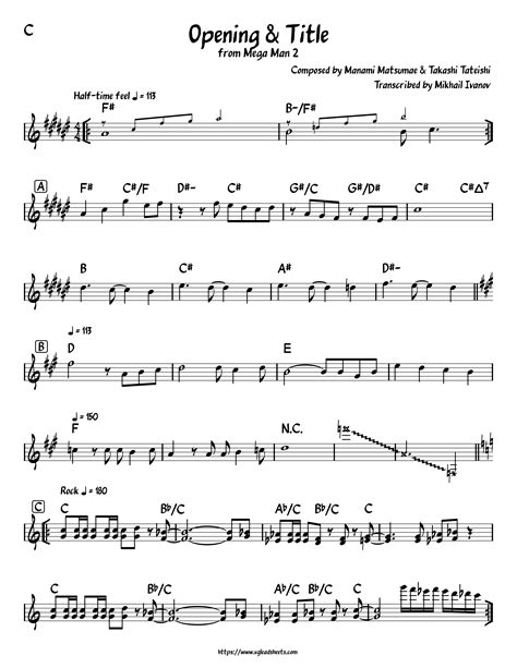 mega man 2 intro|mega man 2 sheet music.